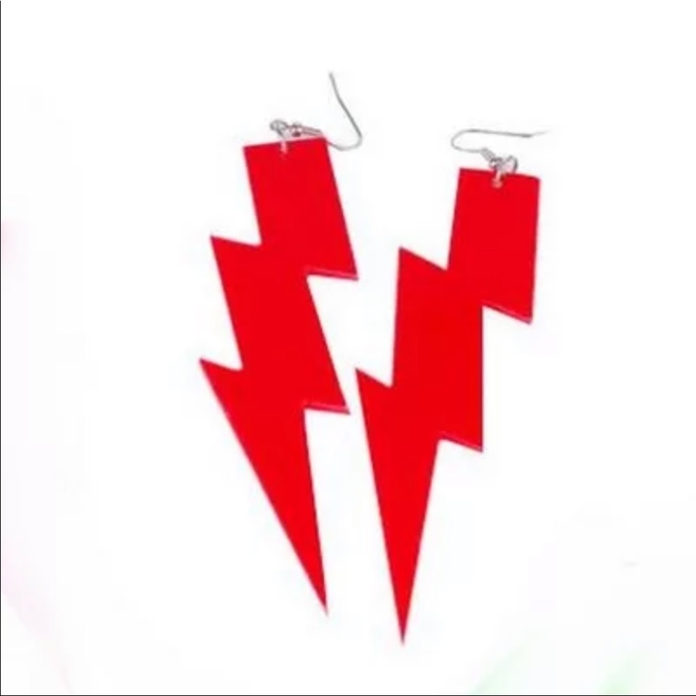 Earrings Lightning Bolts translucent or mirror approx. 12cm long (4.7 inches) - Picture 5 of 9